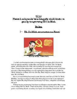 Đề tài Phân tích mối quan hệ biện chứng giữa vấn đề dân tộc và giai cấp trong tư tưởng Hồ Chí Minh