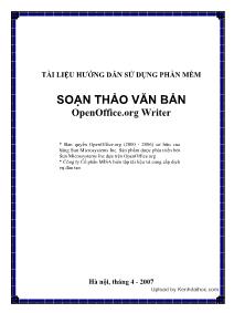 Hướng dẫn sử dụng OpenOffice.org Writer