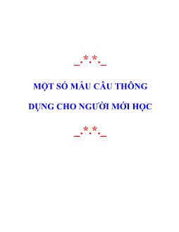 Một số mẫu câu thông dụng cho người mới học