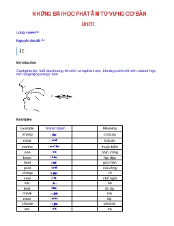 Những bài học phát âm từ vựng cơ bản
