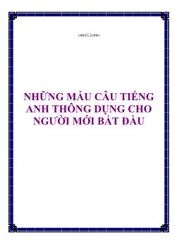 Những mẫu câu tiếng anh thông dụng cho người mới bắt đầu