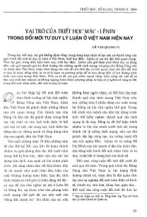 Vai trò của triết học Mác-Lênin trong đổi mới tư duy lý luận ở Việt Nam hiện nay