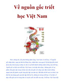 Về nguồn gốc triết học Việt Nam