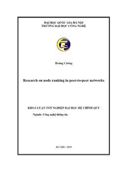Khóa luận Research on node ranking in peer-To-peer networks
