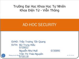 Tổng quan về bảo mật trong mạng Ad-Hoc.