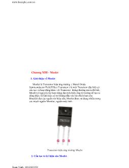 Bài giảng chương 13: Mosfet