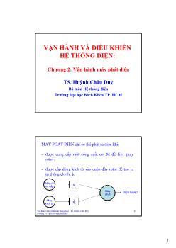 Bài giảng chương 2: Vận hành máy phát điện