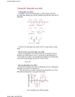 Bài giảng chương 3: Dòng điện xoay chiều