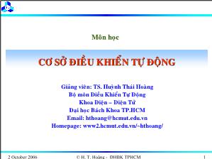 Bài giảng Cơ sở điều khiển tự động - Huỳnh Thái Hoàng