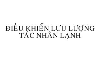 Bài giảng Điều khiển lưu lượng tác nhân lạnh