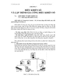 Bài giảng Điều khiển số và lập trình gia công điều khiển số