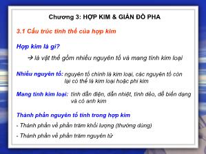 Bài giảng Hợp kim và giản đồ pha