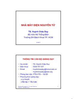 Bài giảng Nhà máy điện nguyên tử