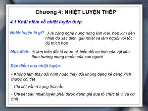 Bài giảng Nhiệt luyện thép