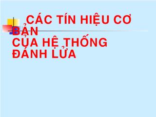 Bài giảng Tìm các tín hiệu cơ bản của hệ thống đánh lửa