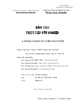 Báo cáo Lắp ráp, cài đặt, sửa chữa máy tính