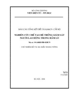 Báo cáo Nghiên cứu chế tạo hệ thống giám sát người lao động trong hầm lò