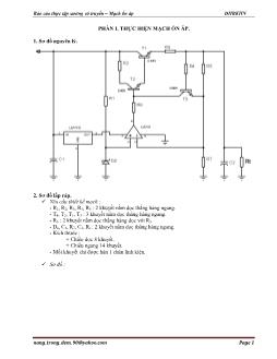 Báo cáo Thực tập xưởng vô truyến: Mạch ổn áp