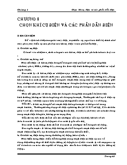 Chọn khí cụ điện và các phần dẫn điện