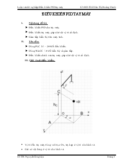 Đề tài Đặc điểm điều khiển pid tay máy