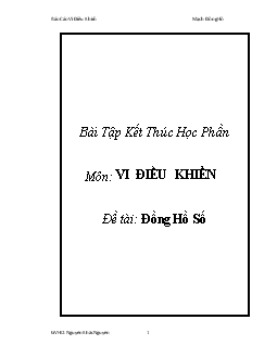 Đề tài Đặc điểm đồng hồ số