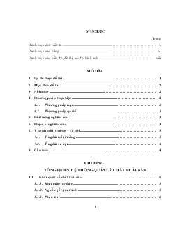Đề tài Đánh giá hiện trạng thu gom vận chuyển chất thải rắn sinh hoạt trên địa bàn quận 1 – thành phố Hồ Chí Minh và đề xuất biện pháp cải thiện