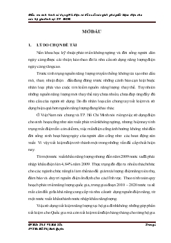 Đề tài Điều tra tình hình sử dụng năng lượng điện và đề xuất các giải pháp tiết kiệm điện cho các hộ gia đình tại thành phố Hồ Chí Minh