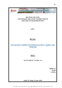 Đề tài Dự án xây dựng trường đại học quốc gia thành phố Hồ Chí Minh