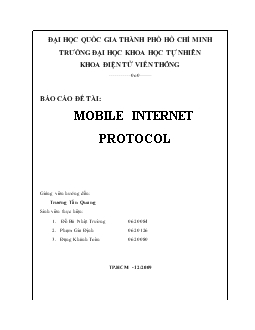 Đề tài Mobile internet protocol