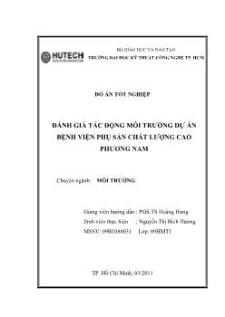 Đề tài Nghiên cứu đánh giá tác động môi trường dự án bệnh viện phụ sản chất lượng cao Phương Nam