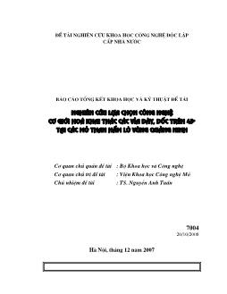 Đề tài Nghiên cứu lựa chọn công nghệ cơ giới hoá khai thác các vỉa dày, dốc trên 45° tại các mỏ than hầm lò vùng Quảng Ninh