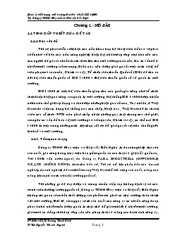 Đề tài Quản lý chất lượng môi trường theo tiêu chuẩn ISO 14001 Tại Công ty TNHH May mặc và Giặt tẩy Bến Nghé