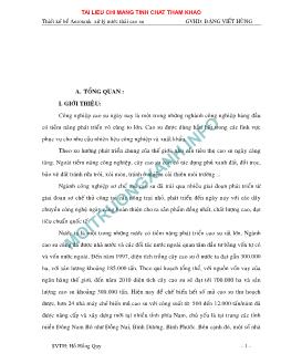 Đề tài Thiết kế bể Aerotank xử lý nước thải cao su