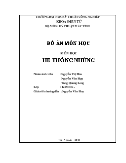 Đề tài Thiết kế hệ thống điều khiển đèn thông minh dùng cho các phòng họp