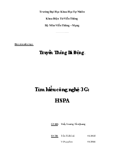 Đề tài Tìm hiểu công nghệ 3G: HSPA