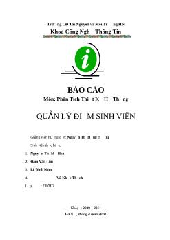 Đề tài Tìm hiểu quản lý điểm sinh viên