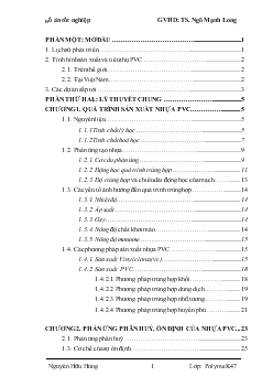 Đề tài Tình hình sản xuất và tiêu thụ PVC