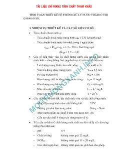 Đề tài Tính toán thiết kế hệ thống xử lý nước thải đô thị 1200000 dân