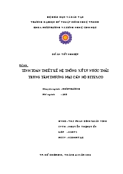 Đề tài Tính toán thiết kế hệ thống xử lý nước thải trung tâm thương mại căn hộ bitexco
