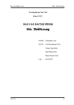 Đề tài Tổng quan về thiết bị mạng