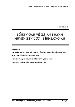 Đề tài Tổng quan về xã An Thạnh huyện Bến Lức - Tỉnh Long An