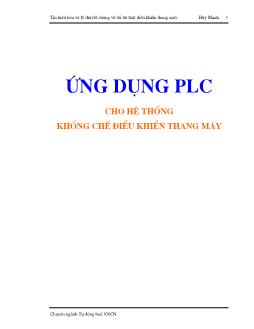 Đề tài Ứng dụng PLC cho hệ thống khống chế điều khiển thang máy