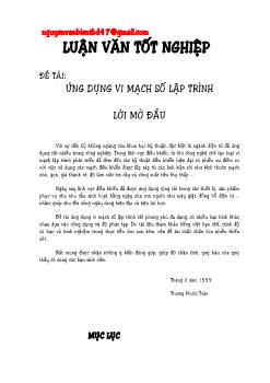 Đề tài Ứng dụng vi mạch số lập trình - Nguyễn Văn Biên
