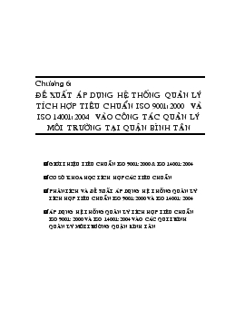 Đề xuất áp dụng hệ thống quản lý tích hợp tiêu chuẩn iso 9001:2000 và iso 14001:2004 vào công tác quản lý môi trường tại quận Bình Tân