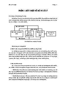 Đồ án Giới thiệu về hệ vi xử lý