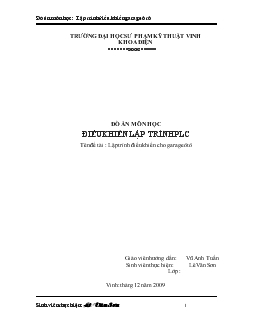 Đồ án Lập trình điều khiển cho garage ôtô