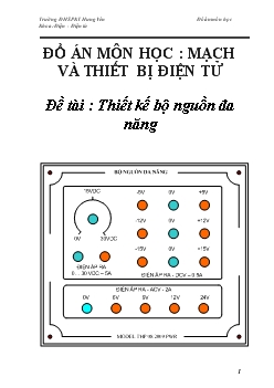 Đồ án Thiết kế bộ nguồn đa năng