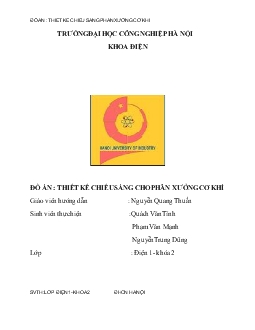 Đồ án Thiết kế chiếu sáng cho phân xưởng cơ khí