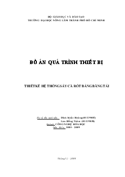 Đồ án Thiết kế hệ thống sấy cà rốt bằng băng tải