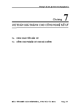 Dự toán giá thành cho công nghệ xử lý